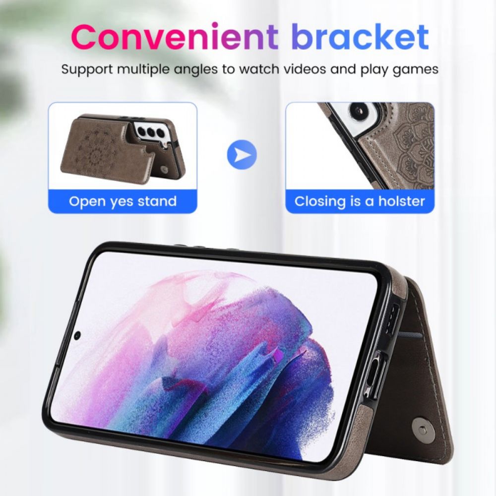 Handyhülle Für Samsung Galaxy S22 5G Kartenhalter Mit Mandala-print