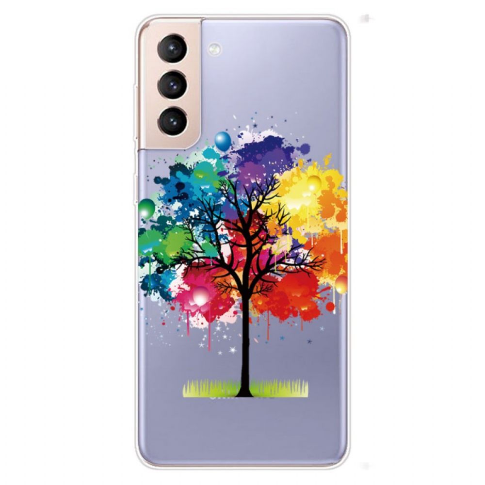 Handyhülle Für Samsung Galaxy S22 5G Transparenter Aquarellbaum