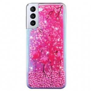 Hülle Für Samsung Galaxy S22 5G Flamingo-pailletten