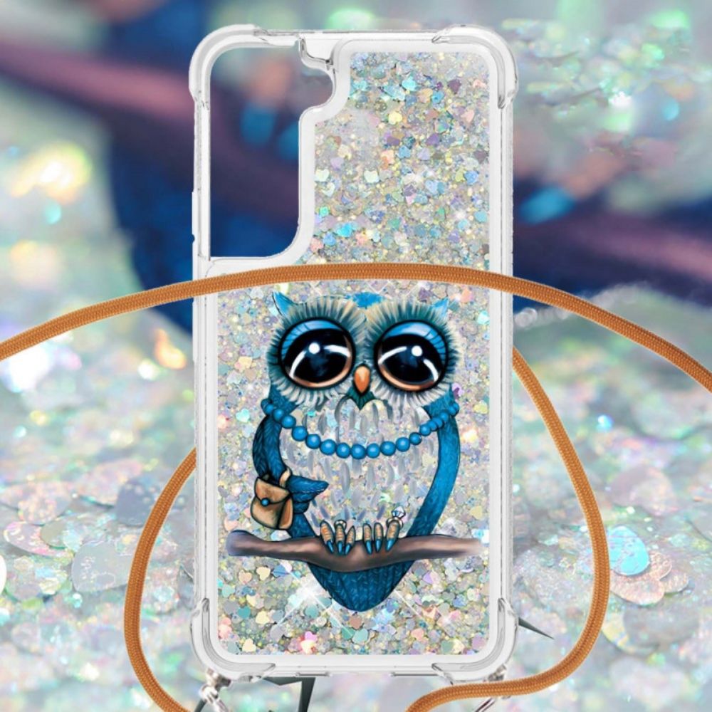 Hülle Für Samsung Galaxy S22 5G Mit Kordel Miss Owl Glitzerkordel