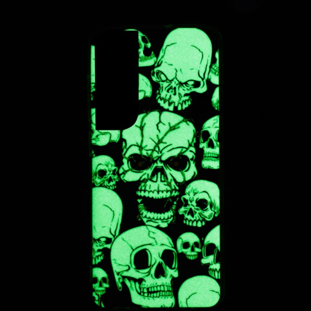 Hülle Für Samsung Galaxy S22 5G Vorsicht Vor Fluoreszierenden Schädeln