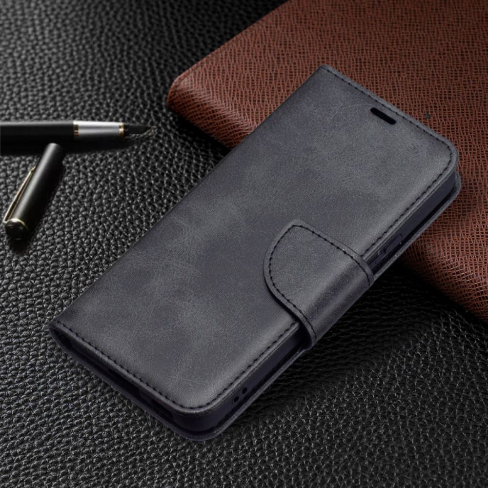 Lederhüllen Für Samsung Galaxy S22 5G Flip Case Glatte Schräge Klappe