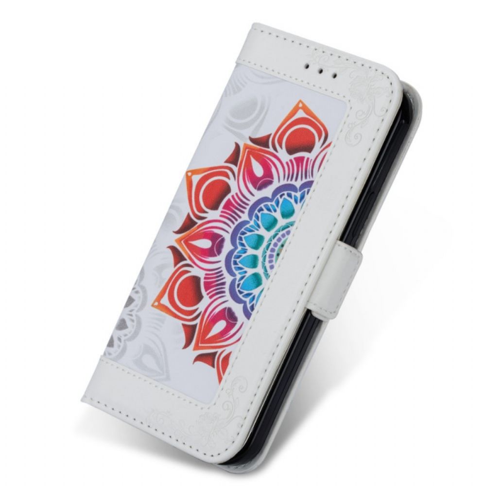 Lederhüllen Für Samsung Galaxy S22 5G Mit Kordel Mandala-dekoration Mit Band