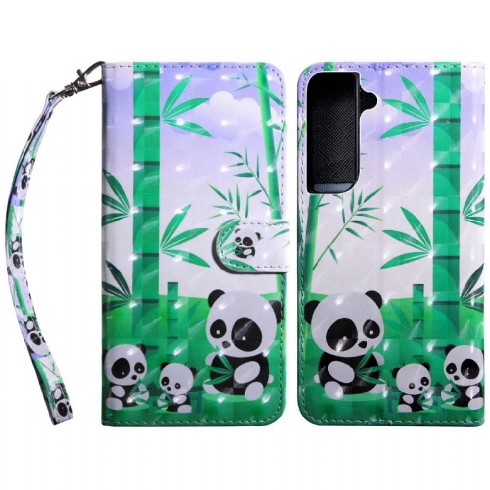 Lederhüllen Für Samsung Galaxy S22 5G Panda-familie