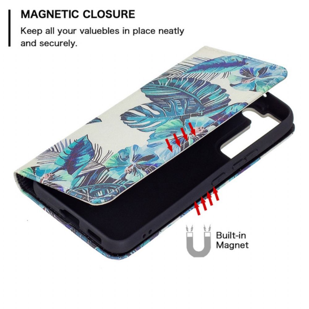 Schutzhülle Für Samsung Galaxy S22 5G Flip Case Blätter