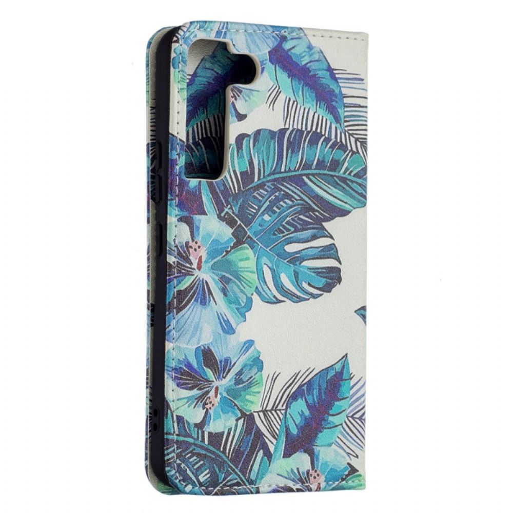 Schutzhülle Für Samsung Galaxy S22 5G Flip Case Blätter