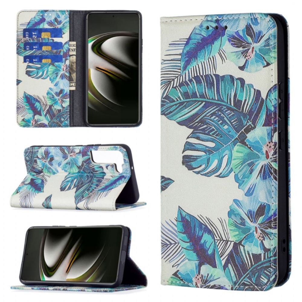 Schutzhülle Für Samsung Galaxy S22 5G Flip Case Blätter