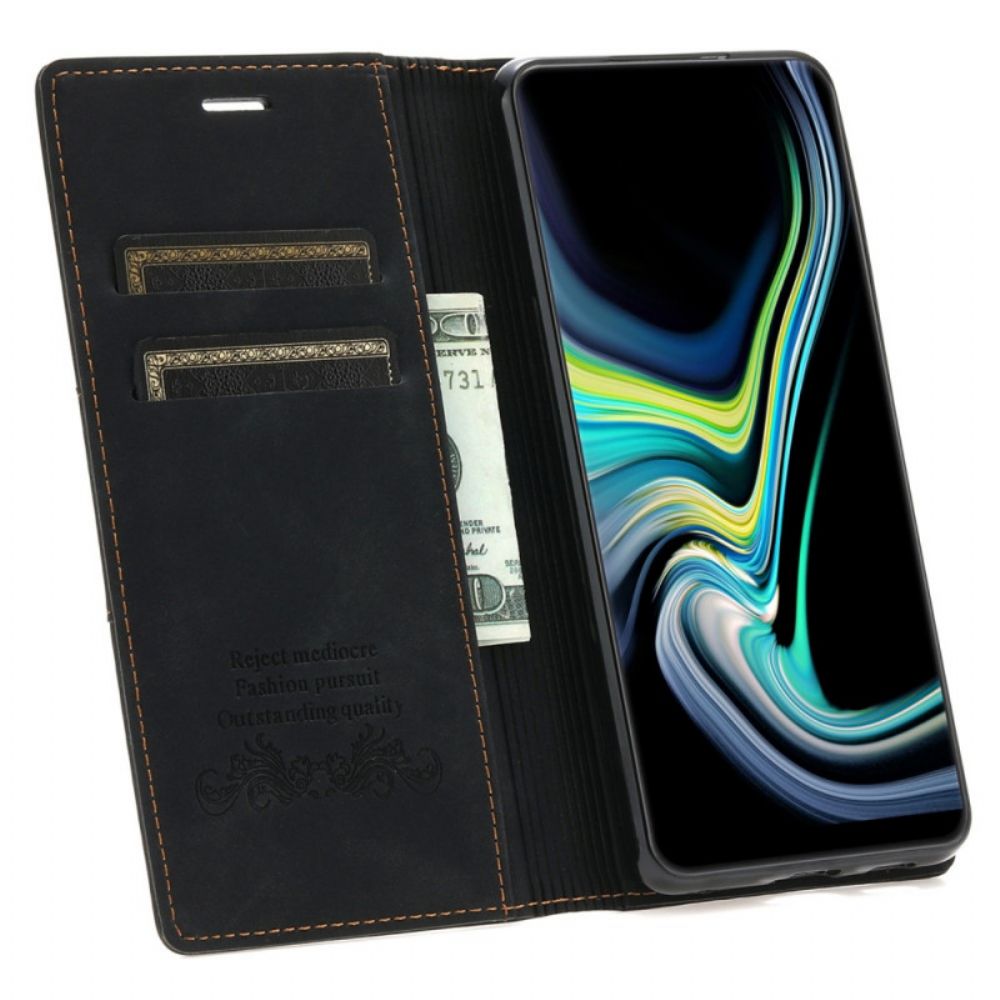 Schutzhülle Für Samsung Galaxy S22 5G Flip Case Couture-magnetverschluss Im Lederstil