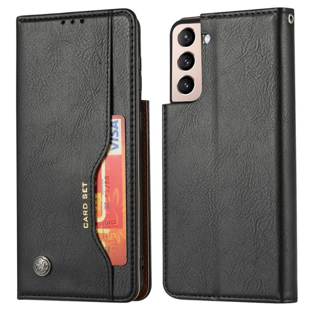 Schutzhülle Für Samsung Galaxy S22 5G Flip Case Kartenetui Aus Kunstleder