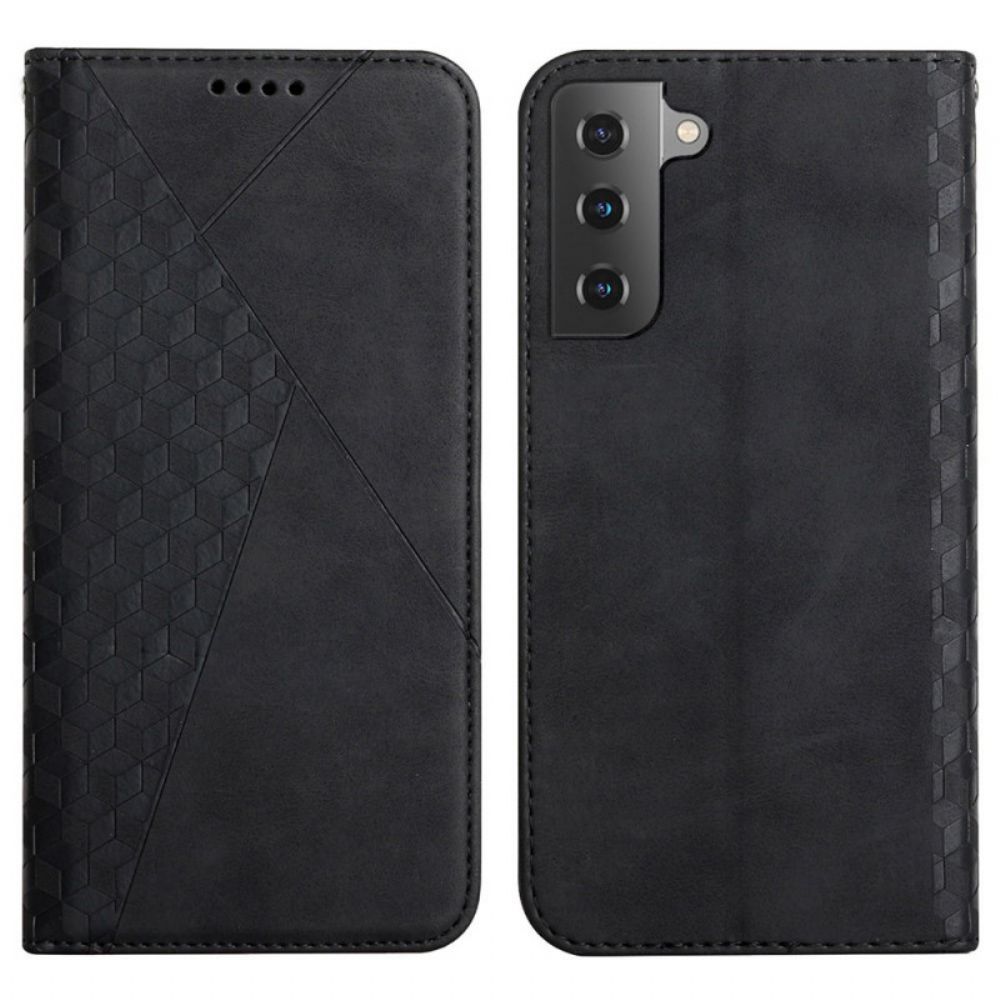 Schutzhülle Für Samsung Galaxy S22 5G Flip Case Lederstil Mit Rautenstruktur