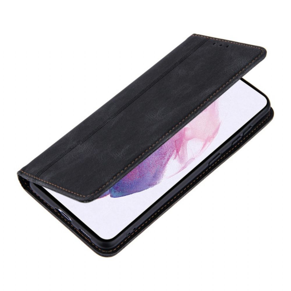 Schutzhülle Für Samsung Galaxy S22 5G Flip Case Line-leder-stil