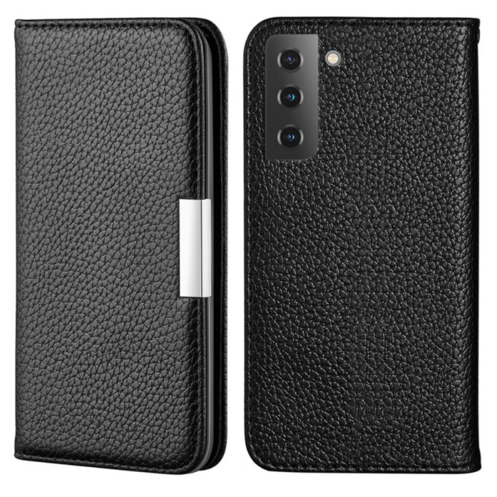 Schutzhülle Für Samsung Galaxy S22 5G Flip Case Ultraschickes Litschi-kunstleder