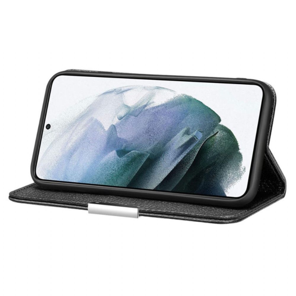 Schutzhülle Für Samsung Galaxy S22 5G Flip Case Ultraschickes Litschi-kunstleder