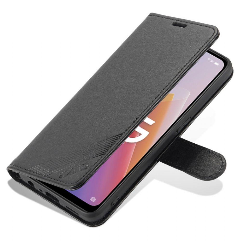 Flip Case Für Oppo Reno 8 Lite Azns-lederstil