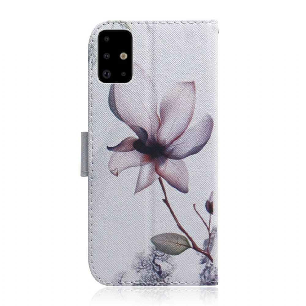 Flip Case Für Samsung Galaxy A71 Alte Rosenblüte