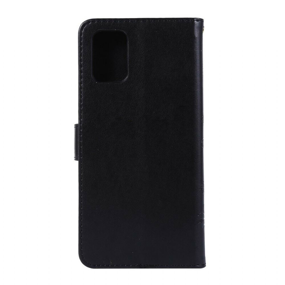 Flip Case Für Samsung Galaxy A71 Mit Kordel Schmetterlingsband