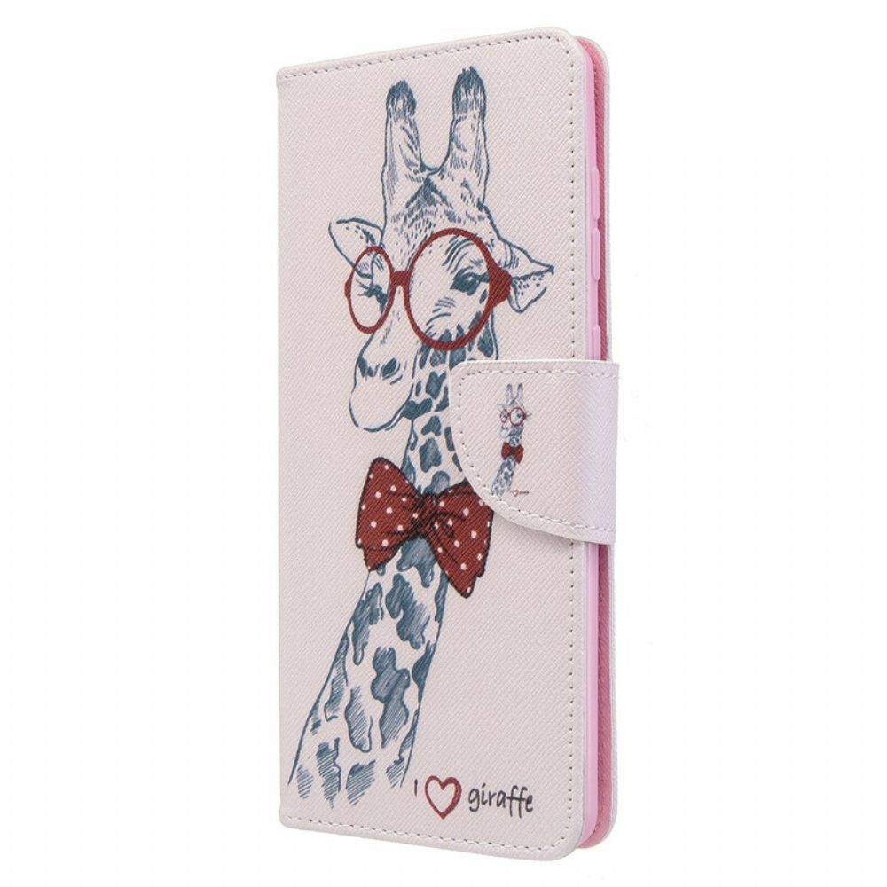 Flip Case Für Samsung Galaxy A71 Nerdige Giraffe