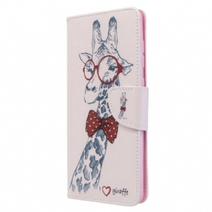 Flip Case Für Samsung Galaxy A71 Nerdige Giraffe