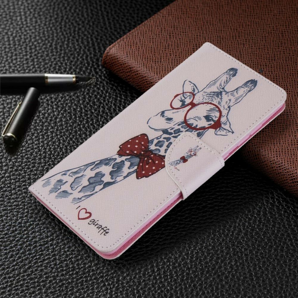 Flip Case Für Samsung Galaxy A71 Nerdige Giraffe