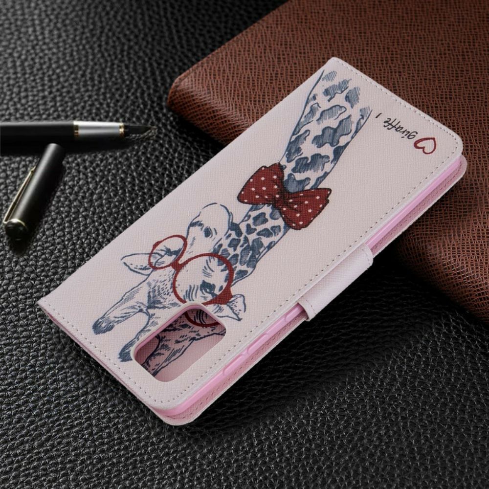 Flip Case Für Samsung Galaxy A71 Nerdige Giraffe