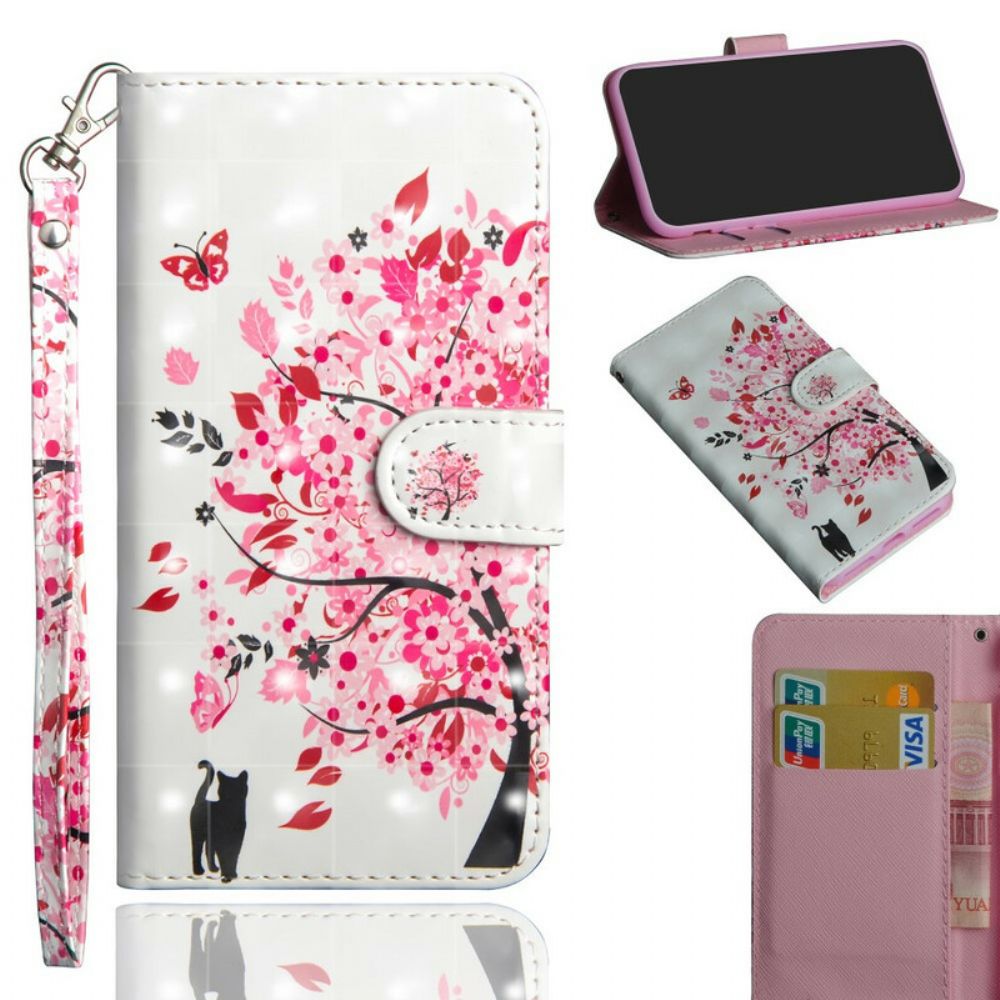 Flip Case Für Samsung Galaxy A71 Rosa Baum