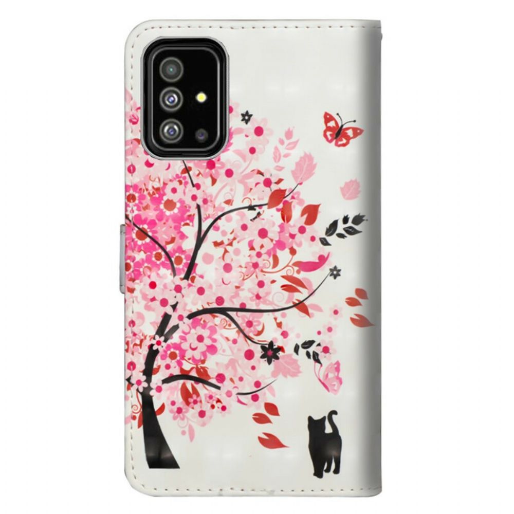 Flip Case Für Samsung Galaxy A71 Rosa Baum