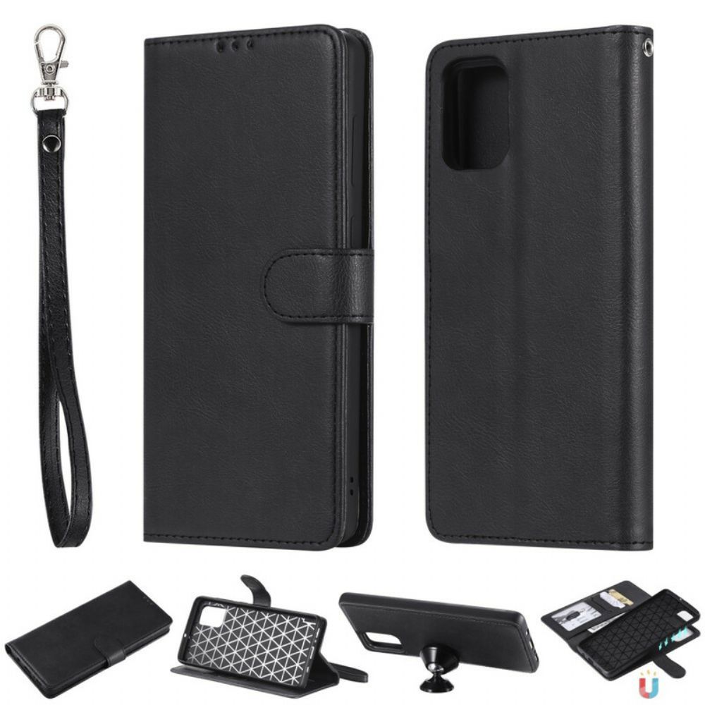 Hülle Flip Case Für Samsung Galaxy A71 Abnehmbar Und Umhängeband