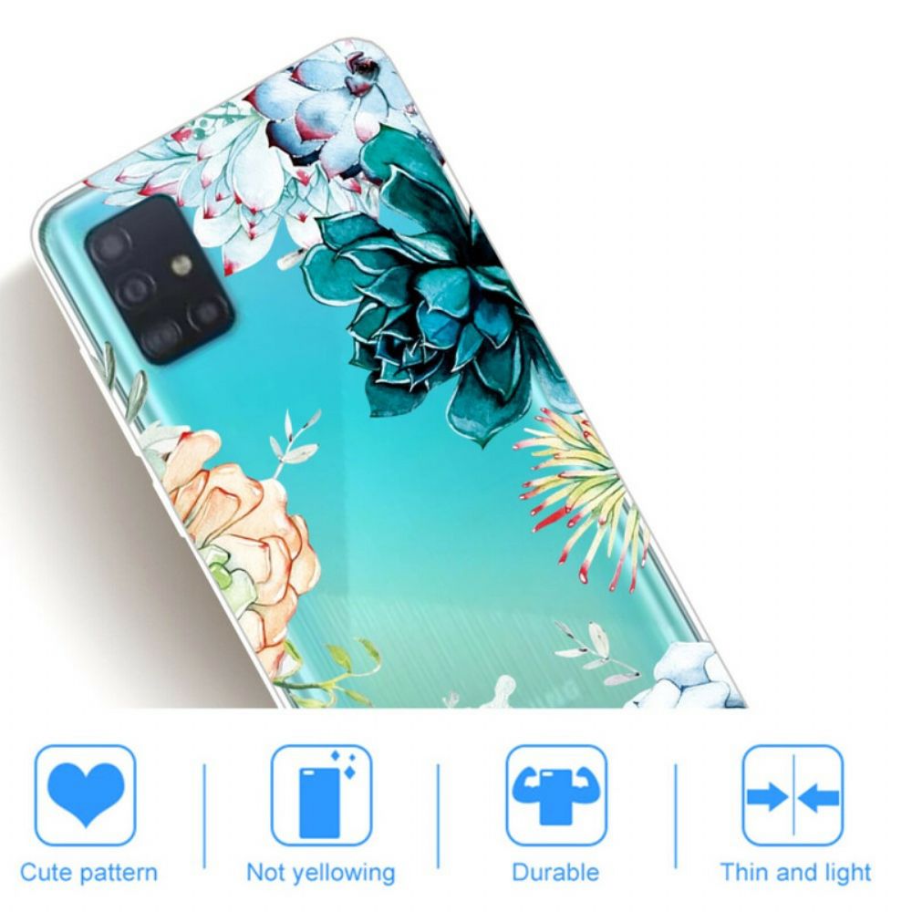 Hülle Für Samsung Galaxy A71 Nahtlose Aquarellblumen