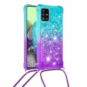 Hülle Für Samsung Galaxy A71 Silikon Glitter Und Kordel