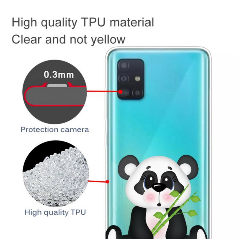 Hülle Für Samsung Galaxy A71 Transparenter Trauriger Panda