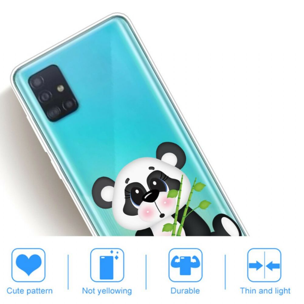 Hülle Für Samsung Galaxy A71 Transparenter Trauriger Panda