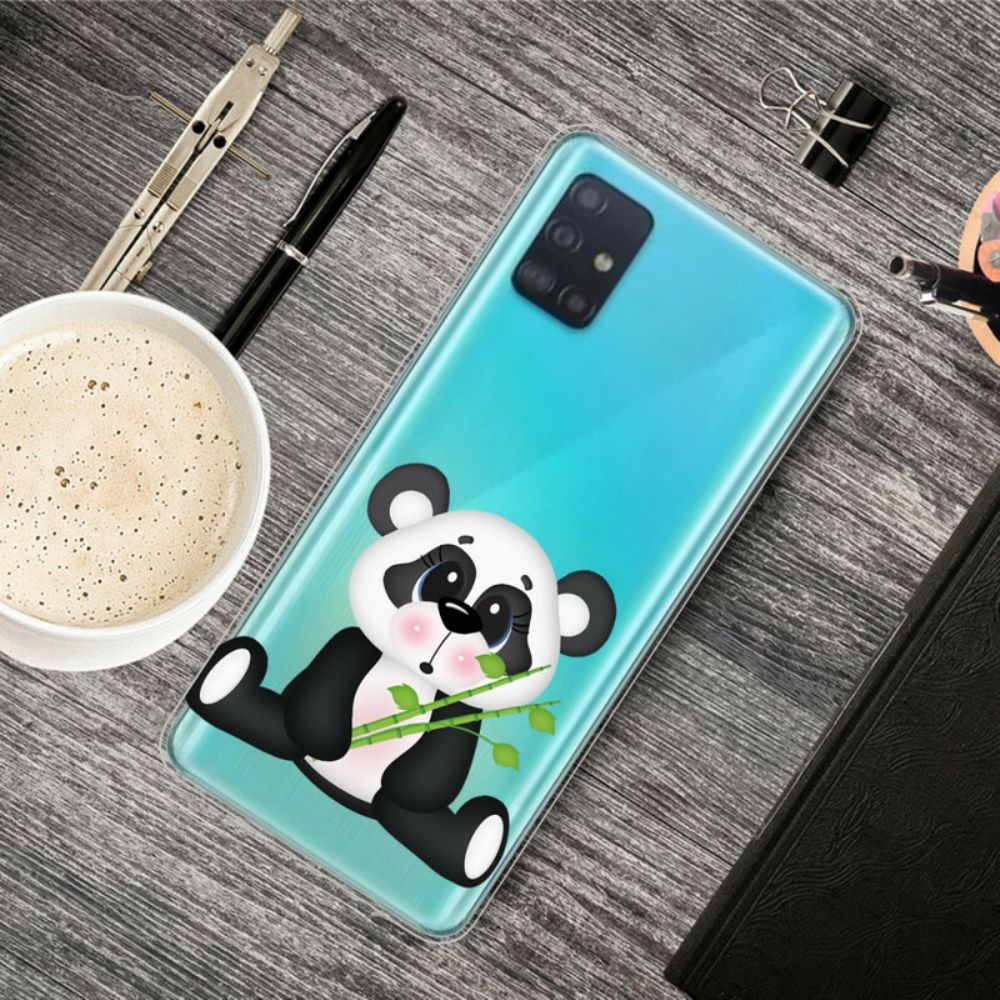 Hülle Für Samsung Galaxy A71 Transparenter Trauriger Panda