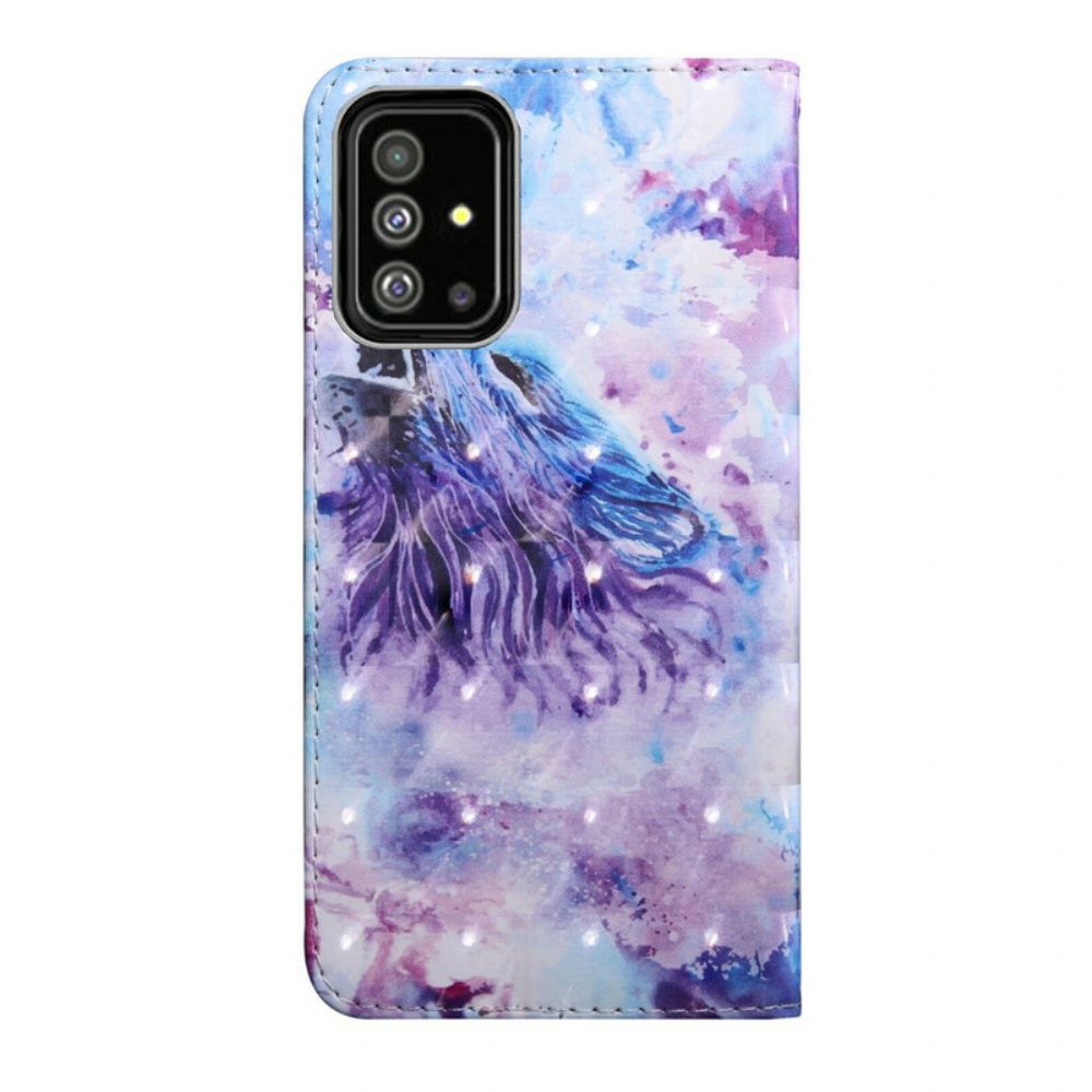 Lederhüllen Für Samsung Galaxy A71 Aquarell Wolf