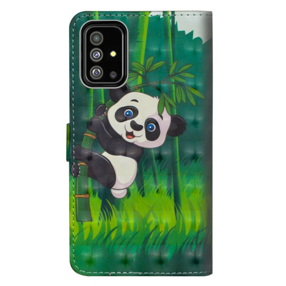 Lederhüllen Für Samsung Galaxy A71 Panda Und Bambus