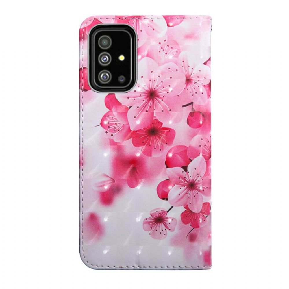 Lederhüllen Für Samsung Galaxy A71 Rosa Blumen