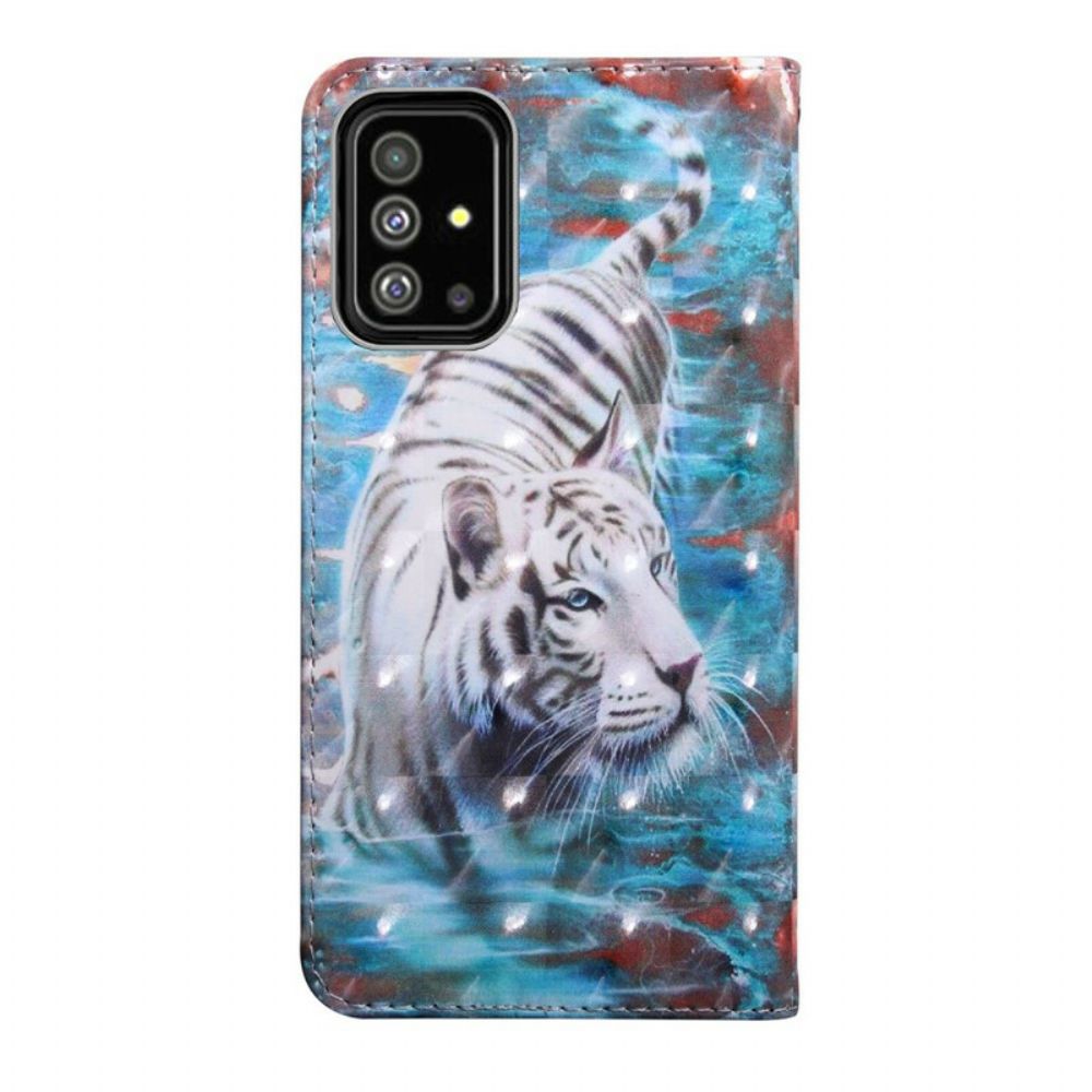 Lederhüllen Für Samsung Galaxy A71 Tiger Im Wasser