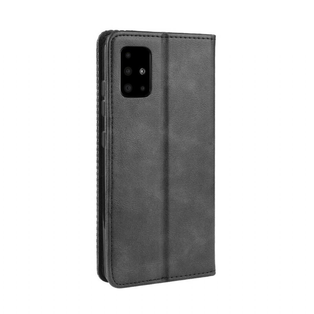 Schutzhülle Für Samsung Galaxy A71 Flip Case Stilisierter Vintage-ledereffekt