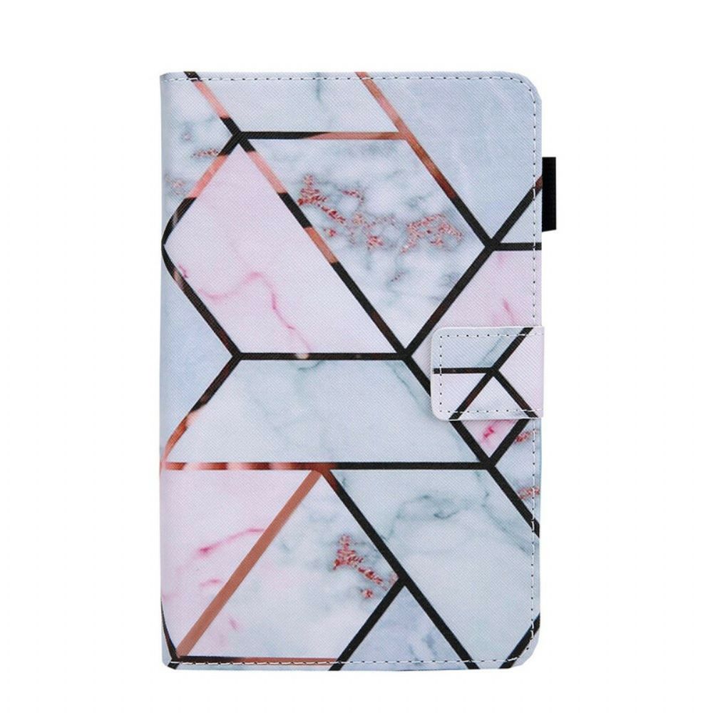 Flip Case Für Samsung Galaxy Tab A7 Lite Geometrischer Marmor