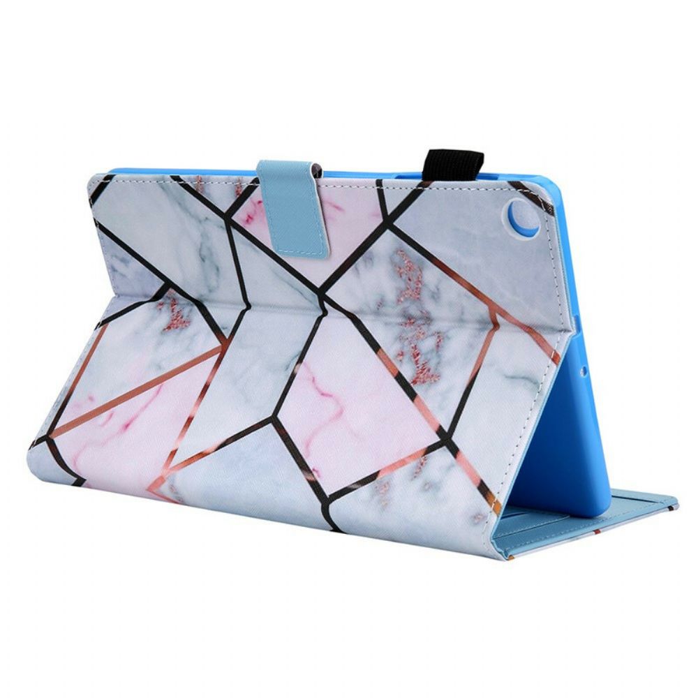 Flip Case Für Samsung Galaxy Tab A7 Lite Geometrischer Marmor