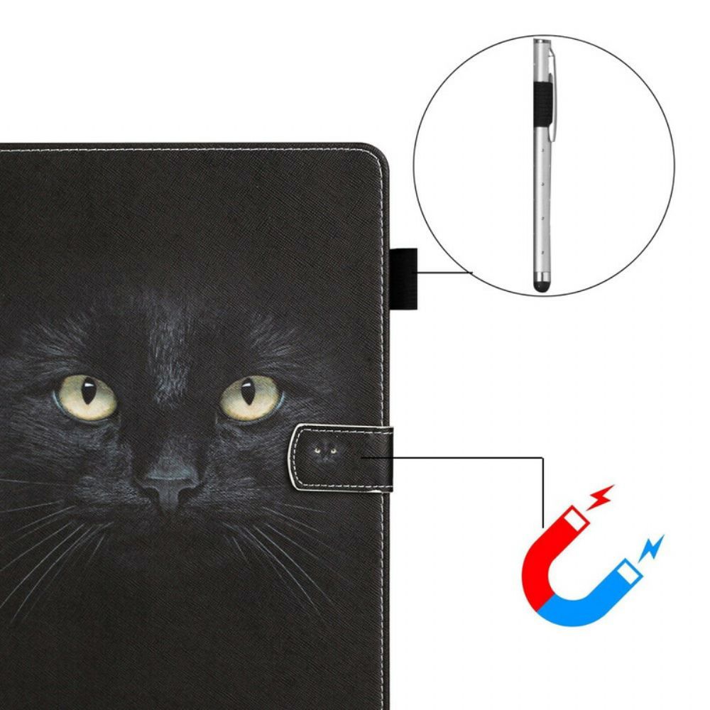 Flip Case Für Samsung Galaxy Tab A7 Lite Schwarze Katzenaugen