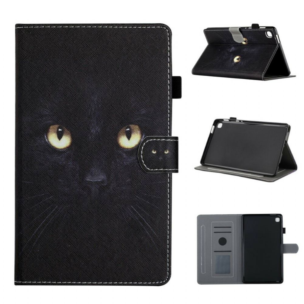 Flip Case Für Samsung Galaxy Tab A7 Lite Schwarze Katzenaugen