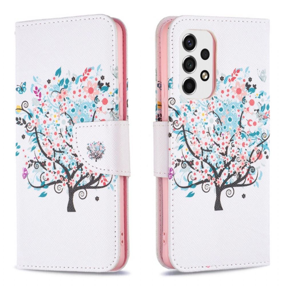 Flip Case Für Samsung Galaxy A53 5G Blumiger Baum