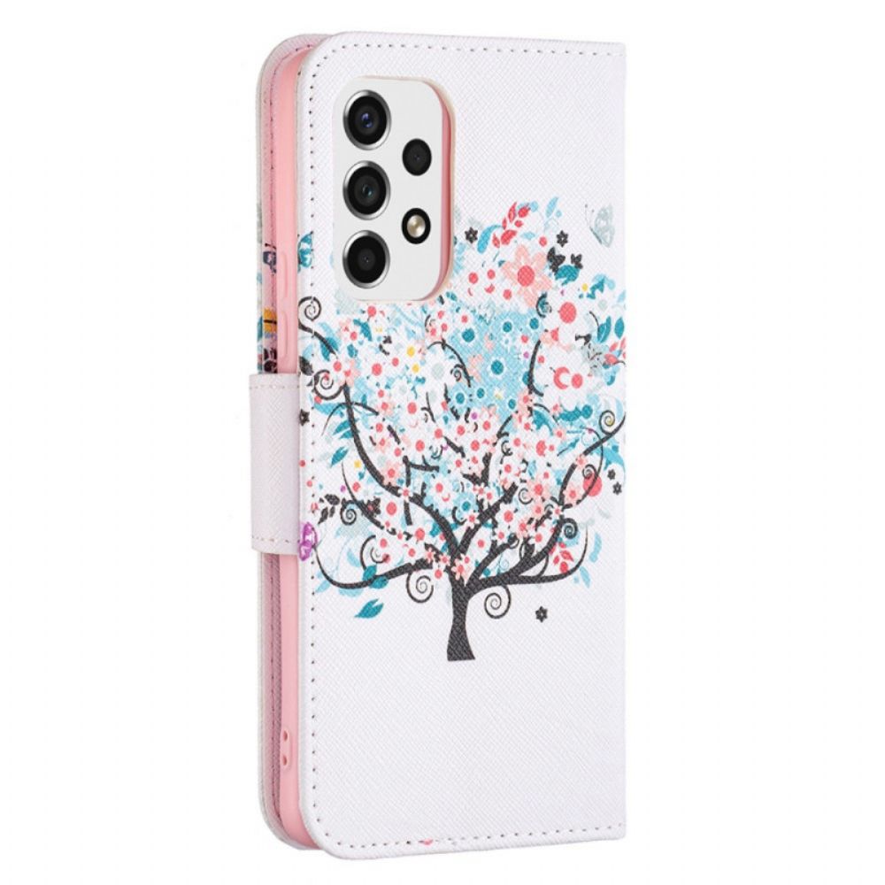 Flip Case Für Samsung Galaxy A53 5G Blumiger Baum