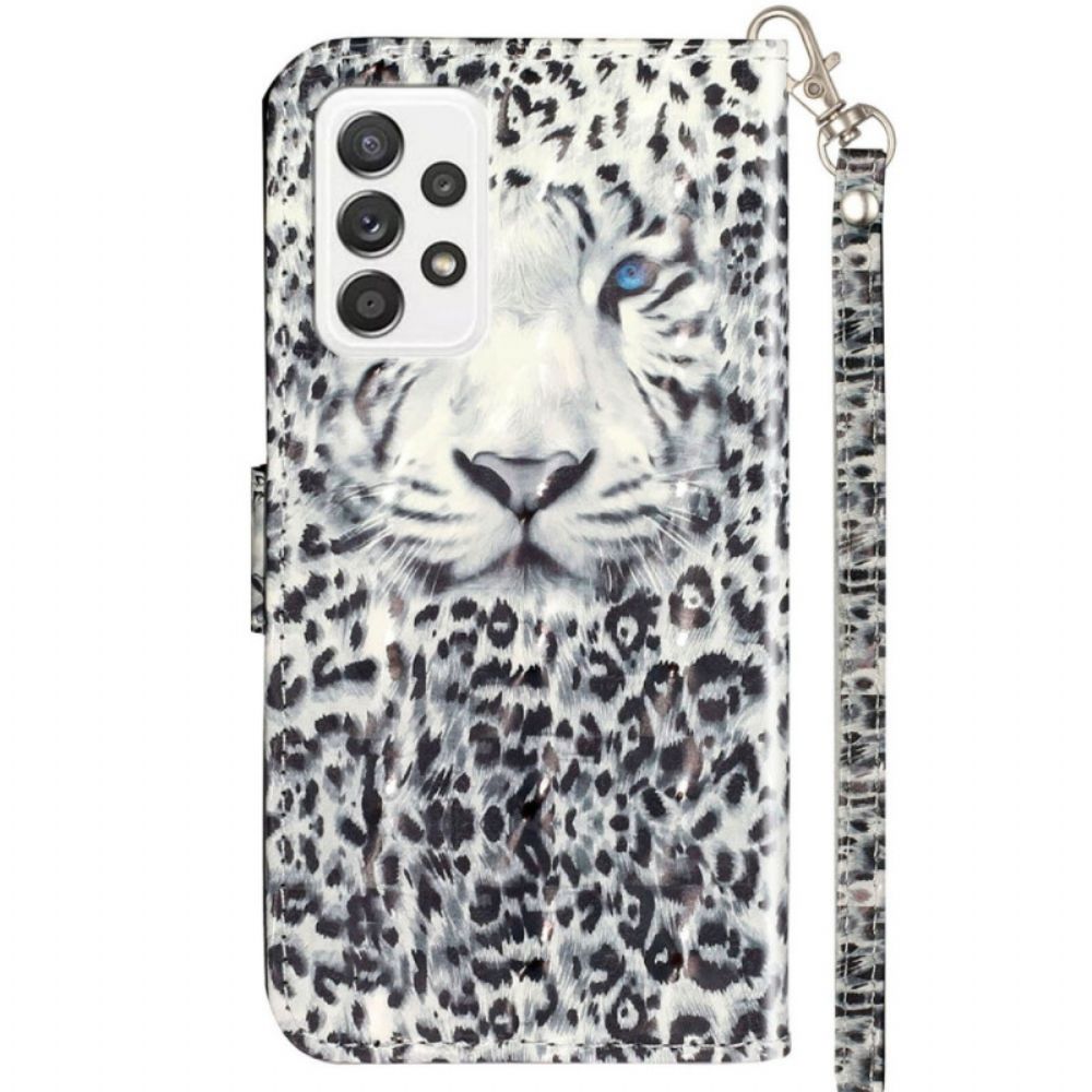 Flip Case Für Samsung Galaxy A53 5G Mit Kordel Angeschnallter Tiger