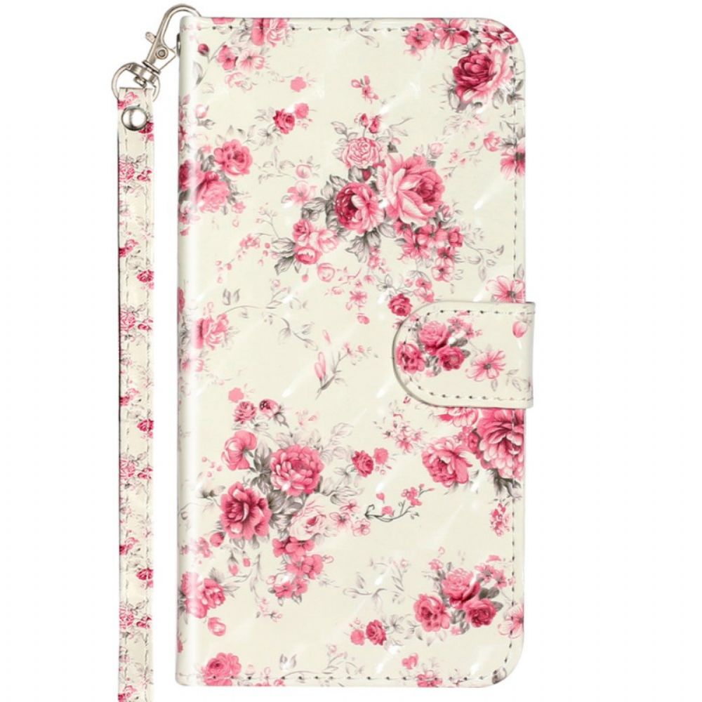 Flip Case Für Samsung Galaxy A53 5G Mit Kordel Liberty Strap Blumen