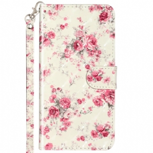 Flip Case Für Samsung Galaxy A53 5G Mit Kordel Liberty Strap Blumen