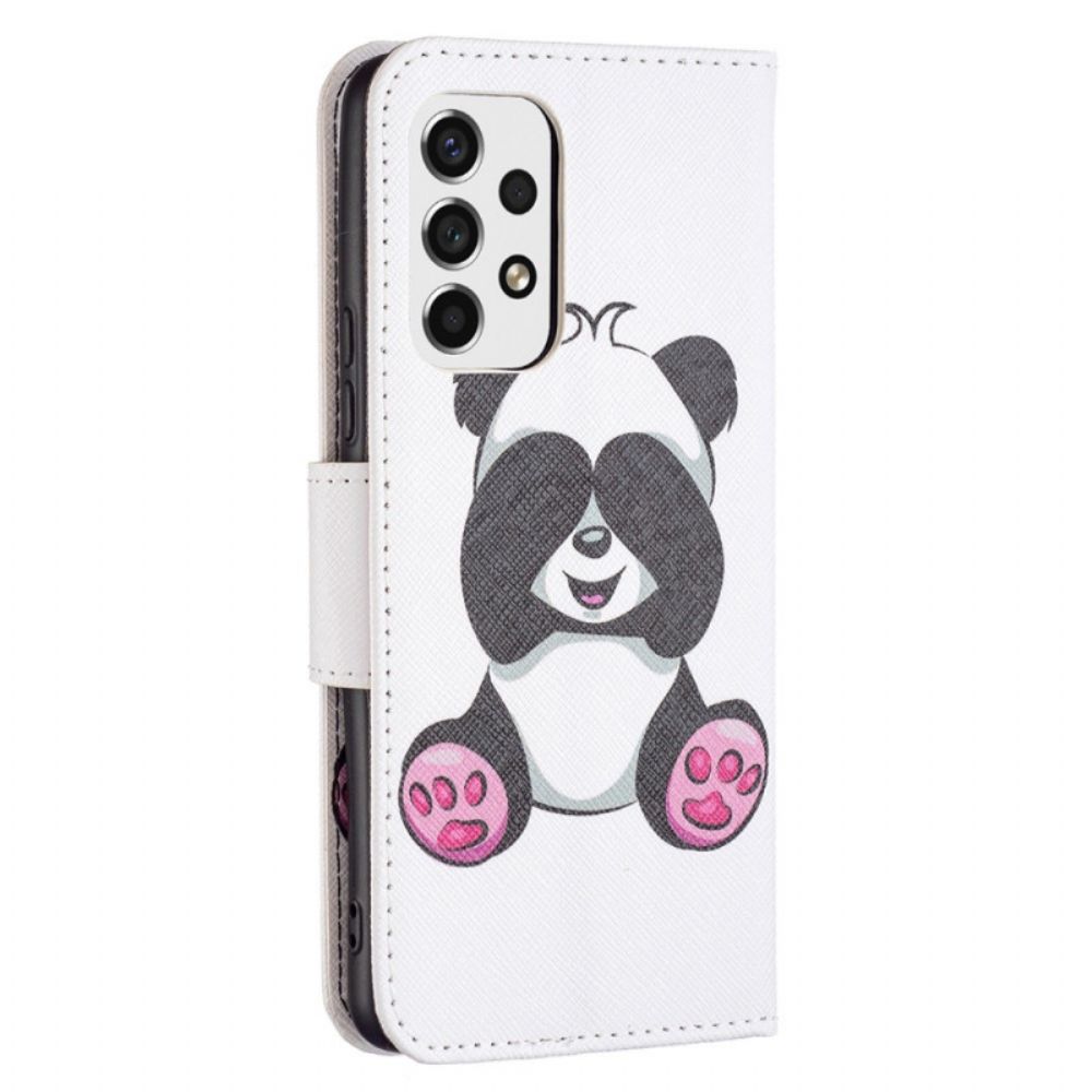 Flip Case Für Samsung Galaxy A53 5G Panda-spaß