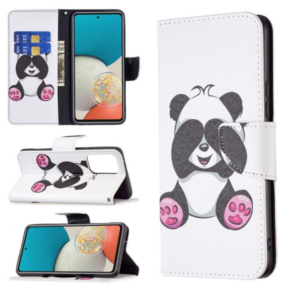 Flip Case Für Samsung Galaxy A53 5G Panda-spaß