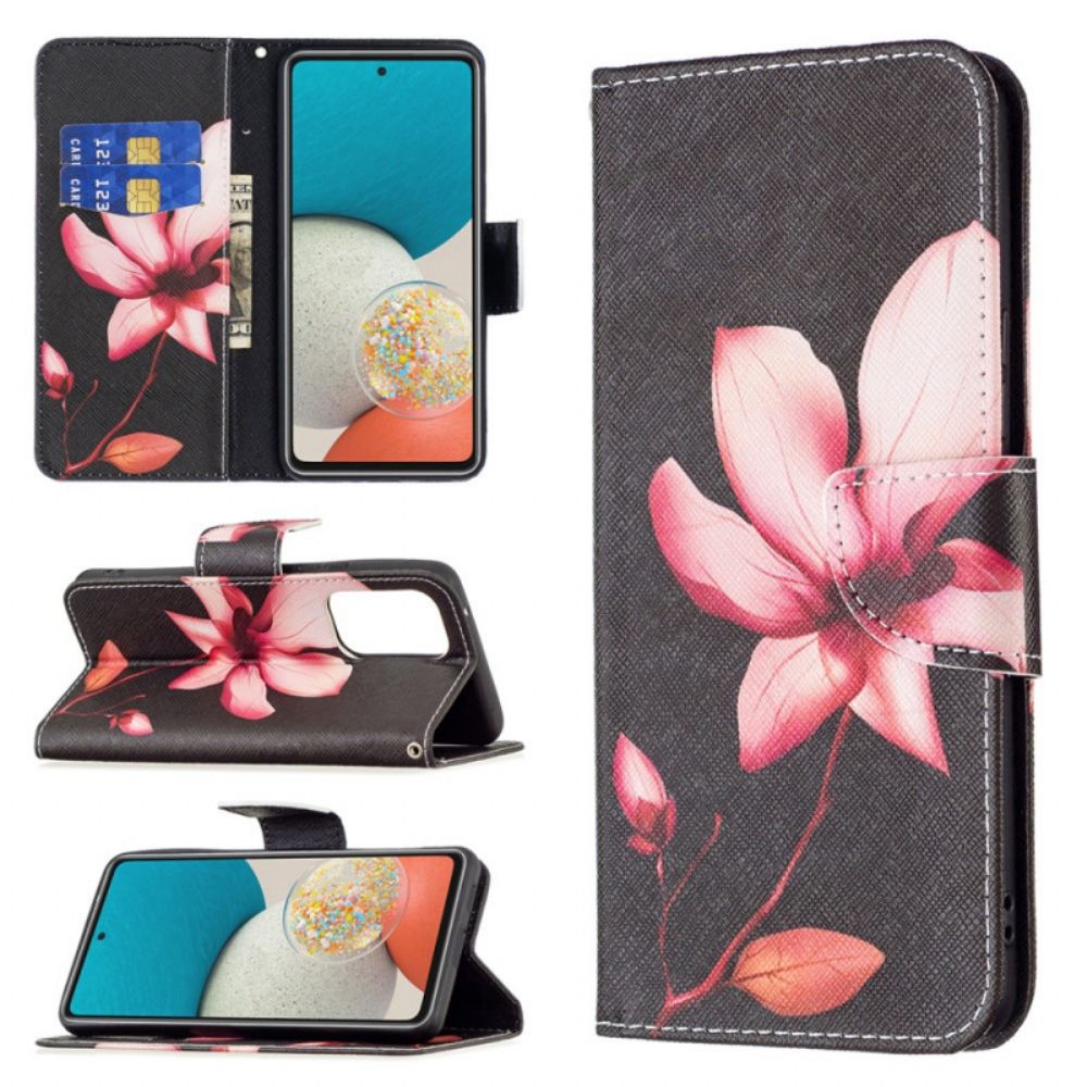 Flip Case Für Samsung Galaxy A53 5G Rosa Blume