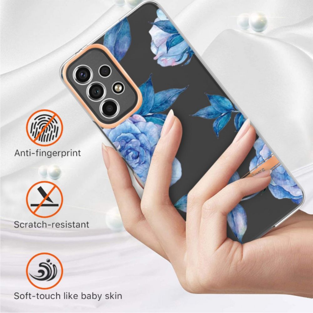 Handyhülle Für Samsung Galaxy A53 5G Blumiges Transparent